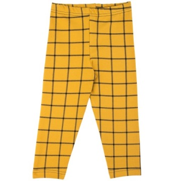 CIEPŁE LEGGINSY DRESOWE miodowa krata 80-86 getry