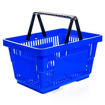 Koszyk sklepowy zakupowy plastikowy 22L niebieski marketowy Mega-M