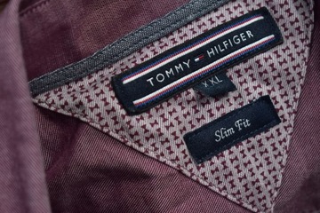 TOMMY HILFIGER Slim Fit Koszula Męska Logowana XXL