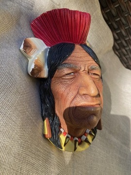 ИНДИЙСКАЯ ГОЛОВА Текумсе, ДЛЯ ПОДВЕСКИ - ВИНТАЖ