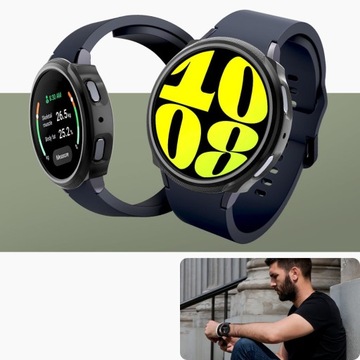 Smukłe etui gumowe do Galaxy Watch 7 44mm, Spigen Liquid Air, matowy case