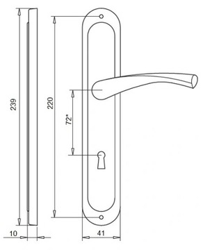 Ручка дверная для унитаза FEBE 72, никель