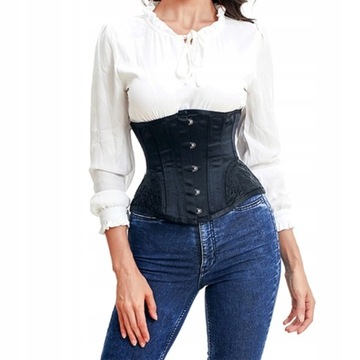 Wyszczuplający pas Gorset czarny wiązany UNDERBUST