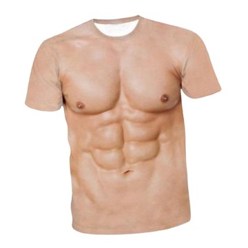 3D męska koszulka z mięśniami Koszulka fitness
