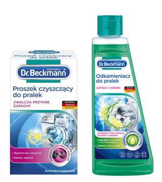 Dr.BECKMANN ODKAMIENIACZ DO PRALEK 250ml + PROSZEK CZYSZCZĄCY DO PRALEK 250