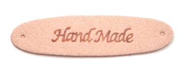 Metka naszywka HANDMADE zamszowa 60x16 mm M117