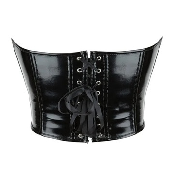 Women Faux Leather Corset Crop Top Sexy Steampunk