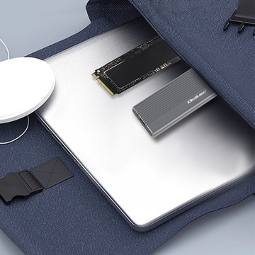 Внешний корпус Qoltec для накопителей M.2 SATA SSD NGFF USB-C, серый