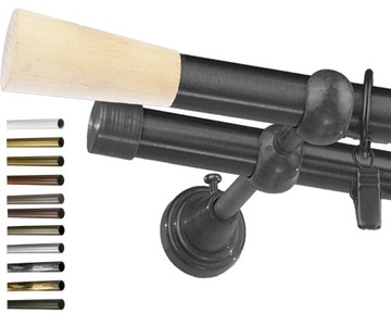 KARNISZ METAL PODWÓJNY 19 / 120 cm PRODUKT POLSKI