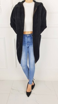 ПАЛЬТО ЖЕНСКОЕ АЛЬПАКА, ШЕРСТЬ, КАПЮШОН, ЦВЕТ - МОЛНИЯ