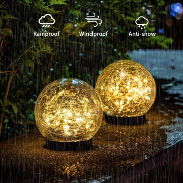 Садовый светильник на солнечных батареях LED Glass Ball 20 см Толстое стекло, наземное крепление