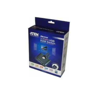 2-портовый KVM-переключатель Aten с кабелем USB, VGA и дистанционным переключателем портов