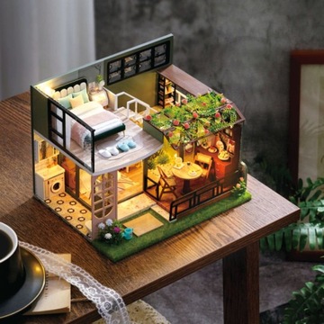 Miniaturowy domek DIY Zielone Wzgórze Ani Prezent kreatywny Do złożenia