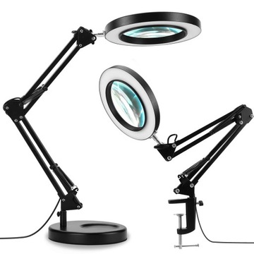 Lampa stołowa z lupą 10x z prawdziwego, zintegrowane źródło LED