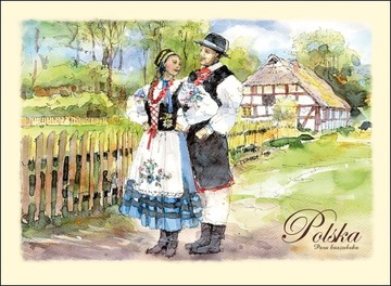 ОТКРЫТКА ОТКРЫТКА ОТКРЫТКА B6 НАРОДНЫЕ НАРОДНЫЕ КОСТЮМЫ ПОЛЬША