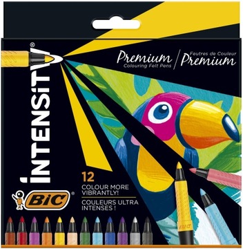 BIC INTENSITY PREMIUM FLAMASTRY PISAKI MAZAKI SZKOLNE BIUROWE 12 KOLORÓW