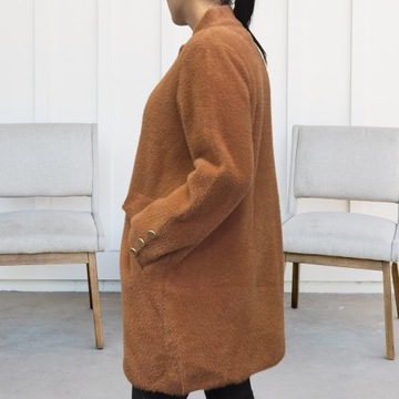 ALPAKA DAMSKA PŁASZCZ KURTKA SWETER CIEPŁA KOŁNIERZ NAPY WYGODNA KOLOR 2274