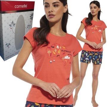 CORNETTE piżama damska 628/272 AUSTRALIA 2 koral
