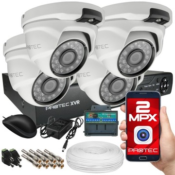 ZESTAW DO MONITORINGU 4 KAMERY FULLHD OBRAZ W NOCY