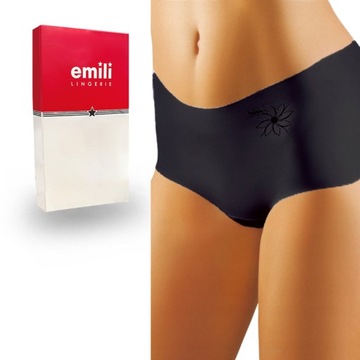 Трусики EMILI Daisy Laser Cut черные, L