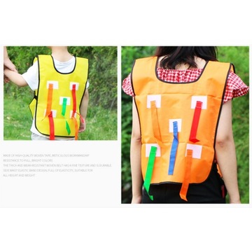 ЖИЛЕТ АНИМАЦИИ НА ЛИПУЧКЕ ИГРОВЫЕ ПОЛОСКИ, ОРАНЖЕВЫЙ