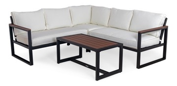 NAROŻNIK zestaw MEBLI OGRODOWYCH BETTI ALUMINIOWE meble na taras KOMPLET