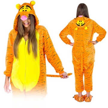 KOSTIUM PIŻAMA KIGURUMI ONESIE DRES PRZEBRANIE TYGRYS ROZMIAR XL