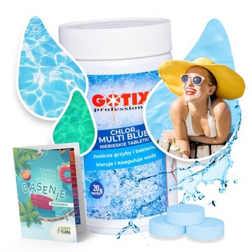 CHLOR do BASENU niebieskie tabletki MULTI-FUNKCYJNE chemia BASENOWA 1kg
