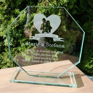 Personalizowana Szklana Statuetka z Grawerem Idealny Prezent Podziękowania