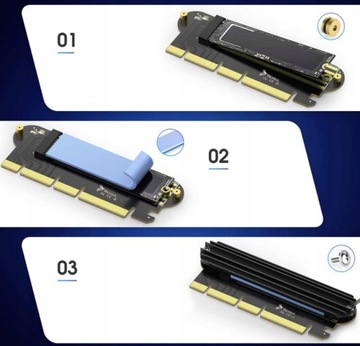 Адаптер PCI-E x16 — M.2 NVMe 64 Гбит/с 230/42/60/80