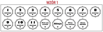 DREWNIANE TABLICZKI Z MIESIĄCAMI DO ZDJĘĆ DZIECKA metryczka