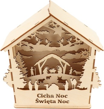 РОЖДЕСТВЕНСКИЙ вертеп с подсветкой, 3D витраж V5