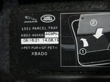 POLIČKA ZADNÍ KUFRU RANGE ROVER EVOQUE 2 II K8D2-46668-AC