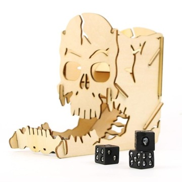 Деревянный ящик для игральных костей с лотком для игр PLA.