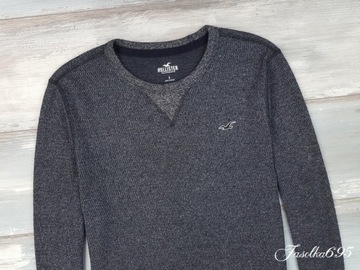 HOLLISTER MĘSKA CIENKA SZARA BLUZA LONGSLEEVE r S