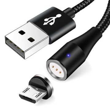 KABEL MAGNETYCZNY MICRO USB LED ŁADOWANIE 5A DANE