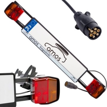 BELKA LISTWA TABLICA ŚWIETLNA OŚWIETLENIOWA AMOS 7PIN NA BAGAŻNIK HAK MD2