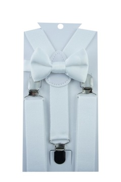 Szelki i muszka niemowlęca na chrzest roczek 0-18m