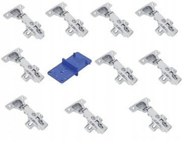 10 X ZAWIAS MEBLOWY NAKŁADANY GTV CICHY DOMYK DOCIĄG + SZABLON MONTAŻOWY