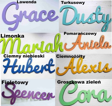 Imię dziecka tabliczka samoprzylepna drewniana