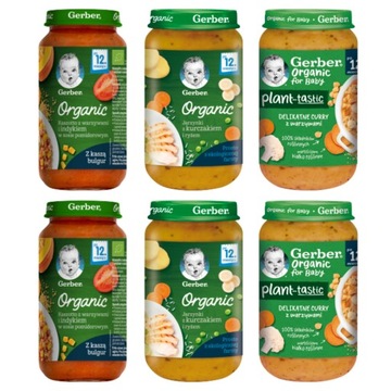 Obiadek Gerber Organic Plant-tastic dla dzieci po 12. miesiącu 6x 250 g