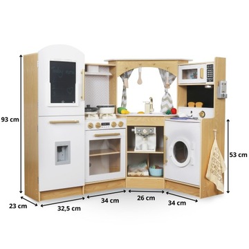 БОЛЬШАЯ ДЕРЕВЯННАЯ ИНТЕРАКТИВНАЯ КУХНЯ XXXXL СО СВЕТОДИОДНЫМ ОСВЕЩЕНИЕМ - 50 ЭЛЕМЕНТОВ