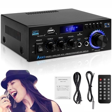AMPLITUNER WZMACNIACZ STEREO BLUETOOTH RADIO AK45 40W