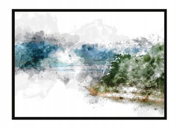 OBRAZ PLAKAT W RAMIE 53x73 cm Akwarela P1522