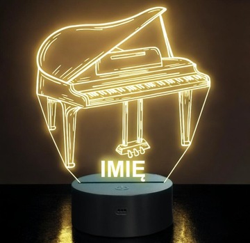 Светодиодный ночник с именем статуэтки, фортепианного инструмента для гравировки в подарок