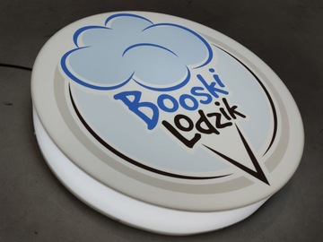 Круглый рекламный светодиодный короб из оргстекла GRAFIKA 80см