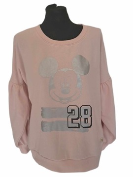 Bluza z nadrukiem, bufiaste rękawy , róż roz. M