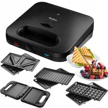 OPIEKACZ GOFROWNICA GRILL PANINI 3W1 AMICA SMK4011
