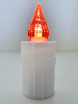 БОЛЬШАЯ СВЕЧА СВЕТОДИОДНАЯ, БЕЛЫЙ КРЕСТ, 12 СМ R14 БАТАРЕИ-ВСТАВКА ДЛЯ БАТАРЕИ