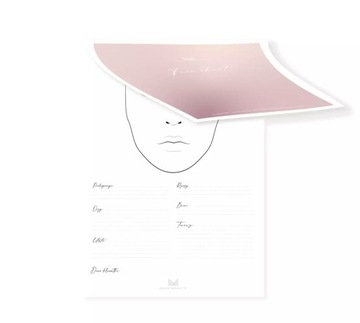 FACE CHART SZABLONY DO PLANOWANIA MAKIJAŻY PIONOWY 50 ARKUSZY